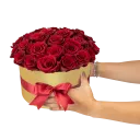 Box červených růží